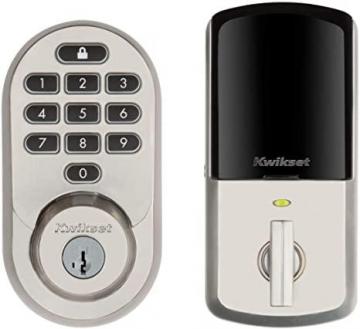 Kwikset 99380-001 Halo Wi-Fi Smart Lock Keyless Entry Electronic Keypad Deadbolt, Satin Nickel