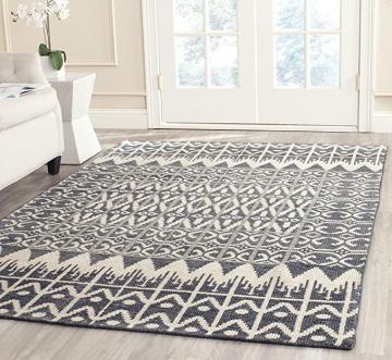Safavieh Kenya Collection KNY606A Hand-Knotted Moroccan Boho Tribal Wool Area Rug, Charcoal