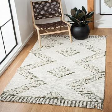 Safavieh Vermont Collection VRM501A Flatweave Premium Area Rug Square Ivory/Green