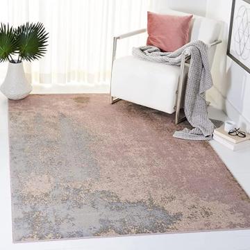 Safavieh Noble Collection NBL735 Distressed Viscose Area Rug, 5'1" x 7'6", Pink Cream