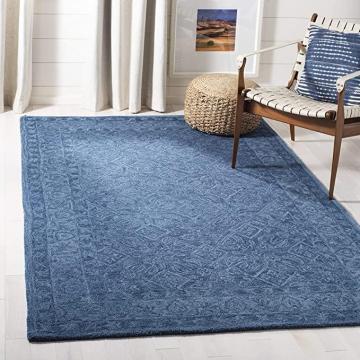 Safavieh Dip Dye Collection DDY151N Handmade Premium Wool Area Rug, 7' x 7' Square, Navy Blue