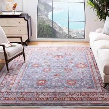 Safavieh Hellenic Collection HLC416F Traditional Oriental Distressed Wool Area Rug, Grey Rust