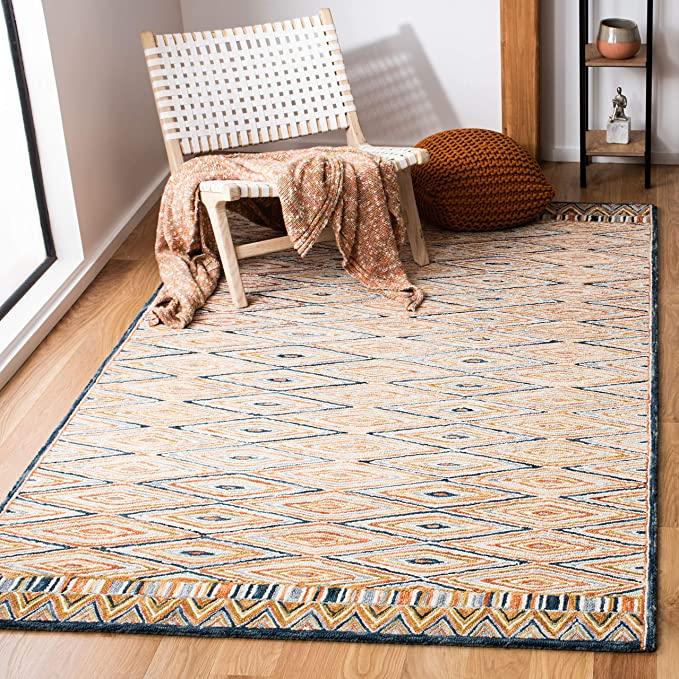 Safavieh Aspen Collection APN808D Handmade Boho Wool Area Rug, 8' x 10', Gold Rust