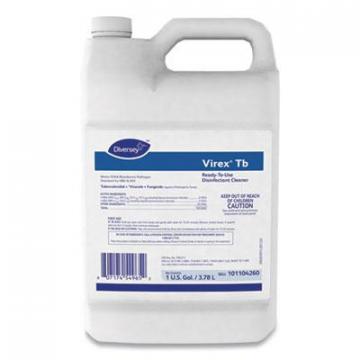 Diversey Virex TB Disinfectant Cleaner, Lemon Scent, Liquid, 1 Gallon Bottle, 4/Carton