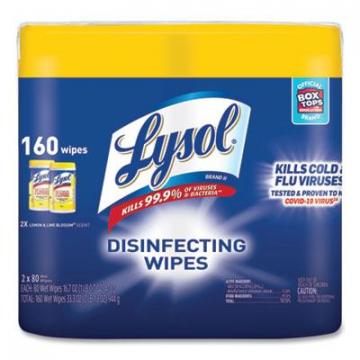 Lysol Disinfecting Wipes, 7 x 8, Lemon and Lime Blossom (80296)