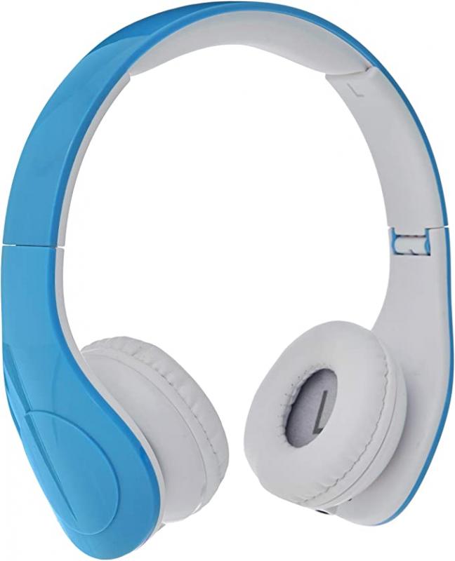 Amazon Basics Volume Limited Wired Over-Ear Headphones for Kids with Two Ports for Sharing, Blue