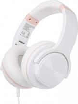 Amazon Basics Over-Ear Bluetooth Wireless Headset with Micro-USB and 3.5 Audio Cable - White
