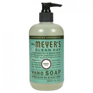 SC Johnson Mrs. Meyer's Clean Day Liquid Hand Soap, Basil, 12.5 oz, 6/Carton (651344)