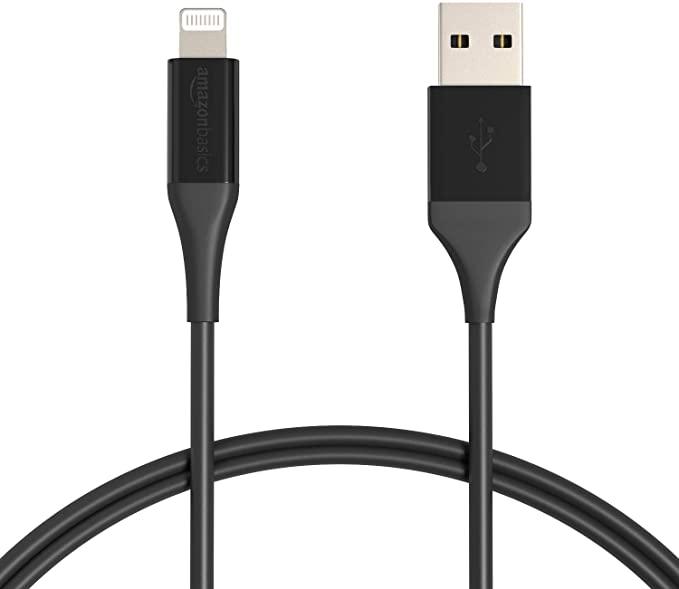 Amazon Basics Lightning to USB A Cable - Advanced Collection, Black, 0.9m