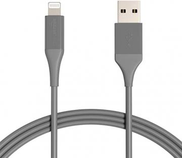 Amazon Basics Lightning to USB A Cable - Advanced Collection, Grey, 1.82 m
