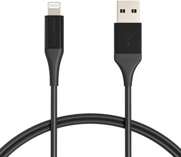 Amazon Basics Lightning to USB A Cable - Advanced Collection, Black, 91.5 cm (2 Pack)