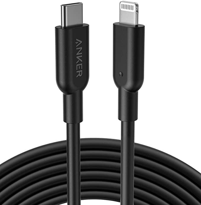 Anker USB C to Lightning Cable, PowerLine II [MFi Certified, 10ft, black] Extra Long Charging Cord