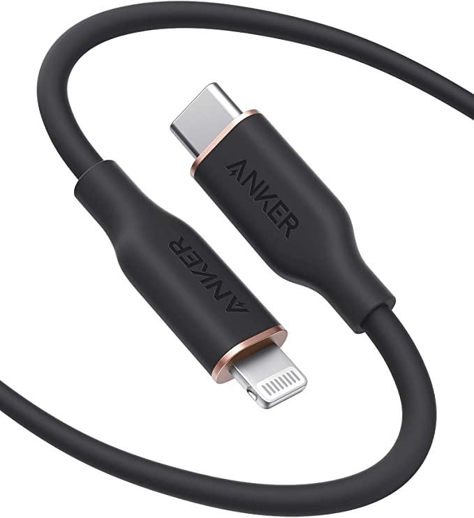 Anker PowerLine III Flow, USB C to Lightning Cable 6ft, Midnight Black