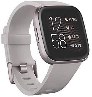 Fitbit Versa 2 Health and Fitness Smartwatch, Stone/Mist Grey