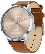 Garmin vivomove HR, Hybrid Smartwatch, Silver with Tan Italian Leather
