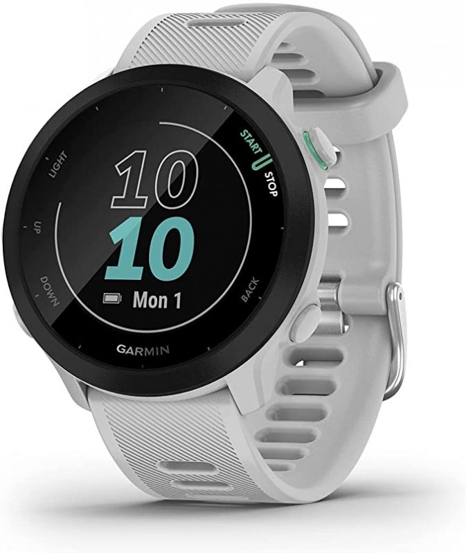 Garmin Forerunner 55 GPS Running Smartwatch, Whitestone