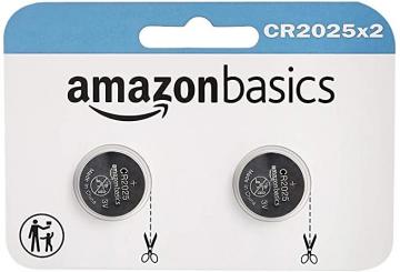 Amazon Basics CR2025 Lithium Coin Cell - Pack of 2
