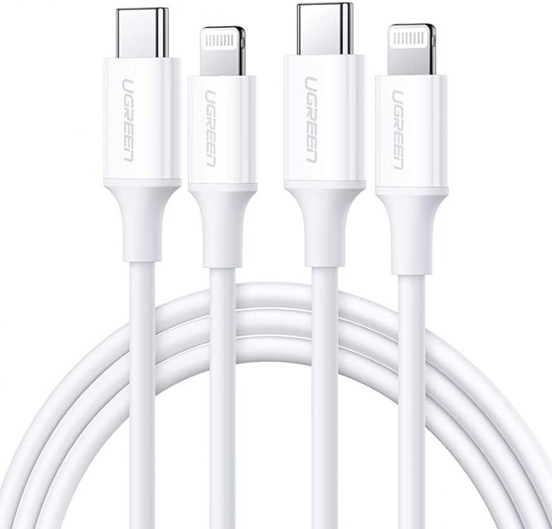 UGREEN 2 Pack Lightning to USB C Cable PD Fast Charge MFi Type C Power Delivery Data Transfer Lead