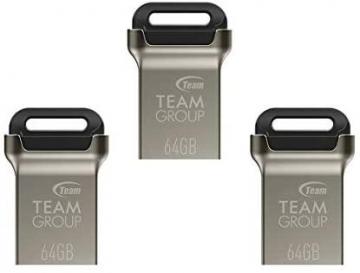 TEAMGROUP C162 64GB 3 Pack USB 3.2 Gen 1 (3.1/3.0) Mini Fits Metal USB Flash Thumb Drive