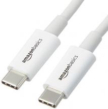 Amazon Basics USB Type-C to USB Type-C 2.0 Cable - 9-Foot, White, 5-Pack
