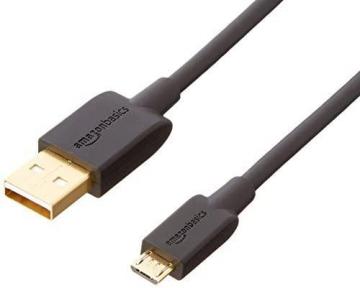 Amazon Basics USB 2.0 A-Male to Micro B Charging Cable - 10 Feet, Black, 5-Pack