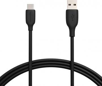 Amazon Basics Fast Charging 60W USB-C2.0 to USB-A Cable (USB-IF Certified) - 6-Foot, Black (2-Pack)