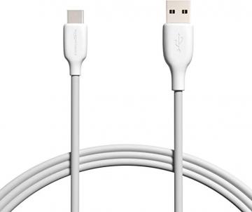 Amazon Basics Fast Charging 60W USB-C2.0 to USB-A Cable (USB-IF Certified) - 6-Foot, White