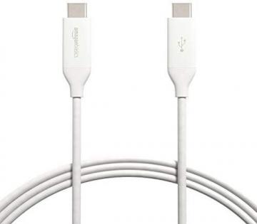 Amazon Basics 100W USB-C to USB-C 3.1 Gen 1 Cable with Power Delivery - 6-Foot, White