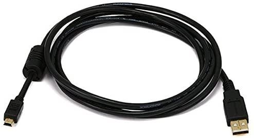 Monoprice 3-Feet USB 2.0 A Male to Mini-B 5pin Male 28/24AWG Cable with Ferrite Core, Black