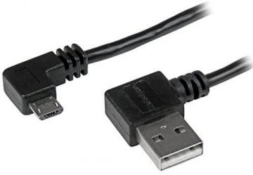Startech 2m 6 ft Micro-USB Cable with Right-Angled Connectors - M/M - USB A to Micro B Cable, Black