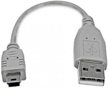 Startech 6 in. USB to Mini USB Cable - USB 2.0 A to Mini B - Gray - Mini USB Cable (USB2HABM6IN)
