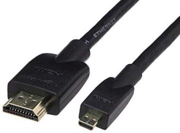 Amazon Basics Flexible and Durable Micro HDMI Cable (18Gpbs, 4K/60Hz) - 6 Feet, Black