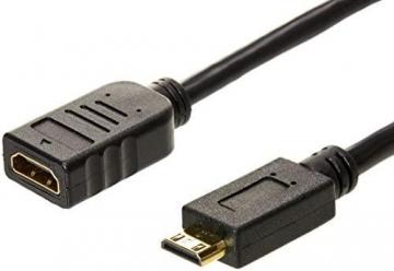 Amazon Basics Mini HDMI Male to HDMI Female Converter Adapter Cable - 6-Inch, 1-Pack