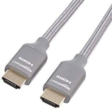 Amazon Basics High-Speed HDMI Cable (48Gbps, 8K/60Hz ) - 3 Feet, Dark Gray
