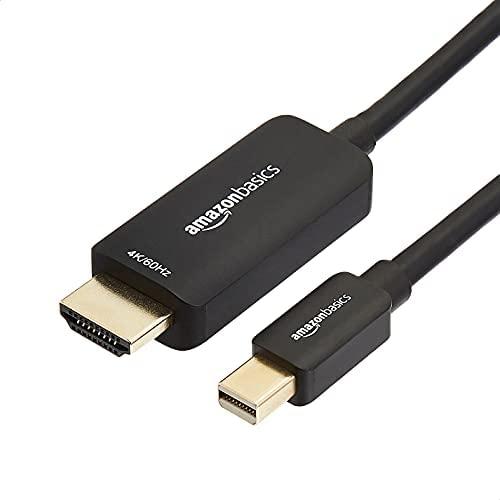 Amazon Basics Mini DisplayPort to HDMI Display Adapter Cable 4K@60Hz - 6 Feet