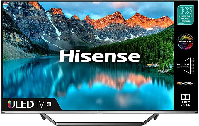 Hisense 50U7QFTUK Quantum Series 50-inch 4K UHD HDR Smart TV, Silver