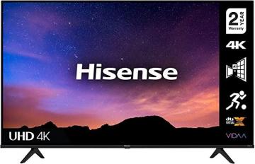 Hisense 55A6GTUK (55 Inch) 4K UHD Smart TV, with Dolby Vision HDR, Bluetooth and WiFi