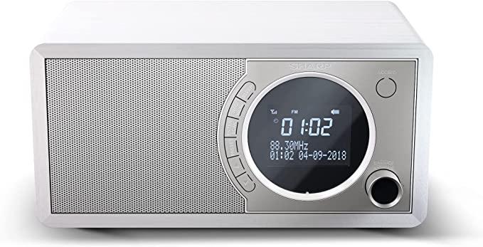 Sharp DR-450(WH) 6W DAB+ and FM Digital Radio with Bluetooth, LED Display and Alarm Clock – White