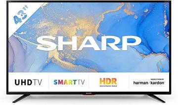 Sharp 4T-C43BJ6KF2FB 43-inch 4K UHD HDR Smart TV, Black