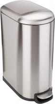 Amazon Basics 40 Liter 10.5 Gallon Soft-Close, Smudge Resistant Trash Can - Brushed Stainless Steel