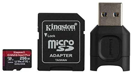 Kingston 256GB microSDXC Canvas Go Plus, C10, U3, V90, A1 Memory-Card + Adapter