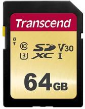 Transcend TS64GSDC500S-E 64GB UHS-I U3 SD Memory Card MLC