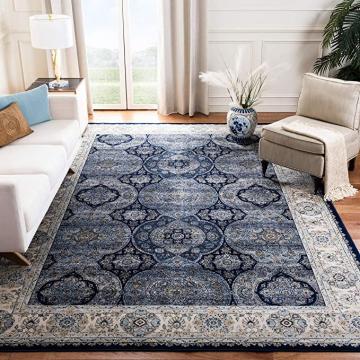 Safavieh Persian Garden Vintage Collection PGV611B Traditional Oriental Area Rug, 8'x10', Navy Ivory
