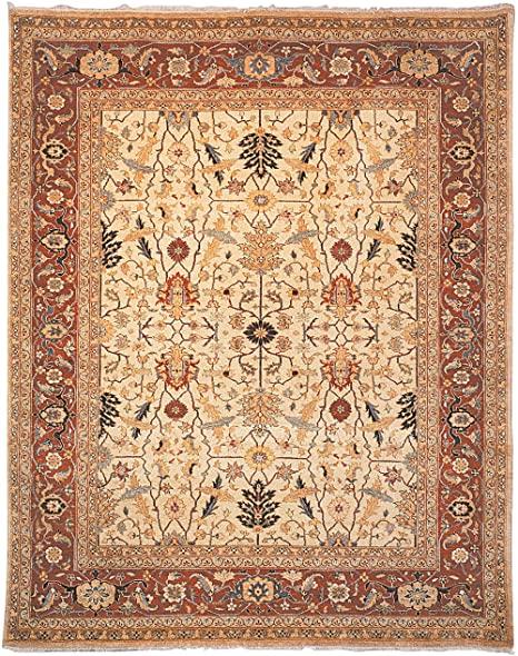Safavieh Samarkand Collection SR801C Handmade Traditional Oriental Area Rug, 6' x 9', Ivory Rust