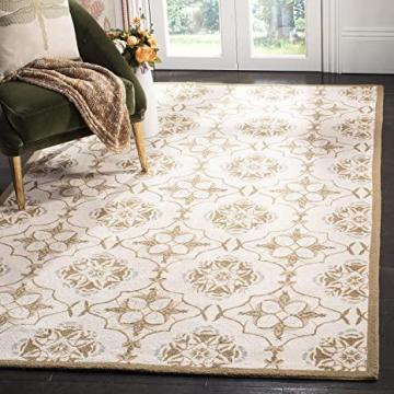 Safavieh Chelsea Collection HK376A Hand-Hooked French Country Wool Area Rug, 6' x 9', Ivory Green