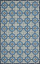 Safavieh Four Seasons Collection FRS414D Hand-Hooked Floral Area Rug, 6' x 6' Round, Blue