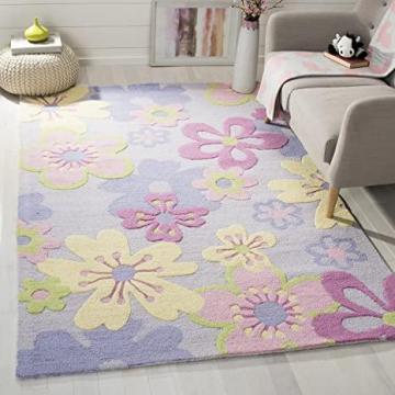 Safavieh Kids Collection SFK314A Handmade Floral Wool Area Rug, 7' x 7' Square, Multi