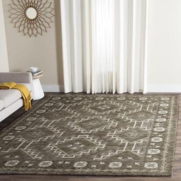 Safavieh Bella Collection BEL672A Handmade Premium Wool Area Rug, 5' x 5' Square, Brown Taupe
