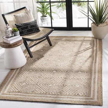 Safavieh Natural Fiber Collection NF889A Moroccan Boho Jute Area Rug, 5' x 8', Ivory