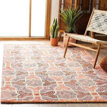 Safavieh Aspen Collection APN260U Handmade Boho Wool Area Rug, 3' x 5', Pink Orange